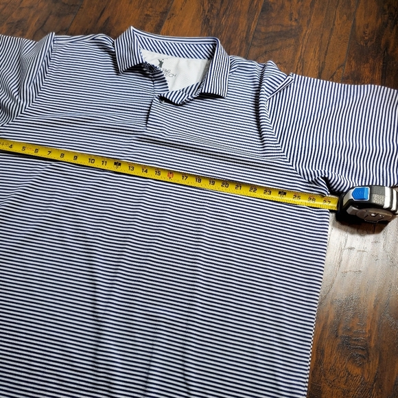 Mens F&G Tech Golf Polo blue & white striped sz XXL - Picture 4 of 9